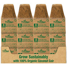 Load image into Gallery viewer, PlantBest biodegradable coconut coir planting pots in retail packaging display