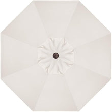 Load image into Gallery viewer, Beige octagonal patio umbrella with push button tilt mechanism viewed from below