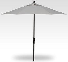 Load image into Gallery viewer, Gray octagonal patio umbrella with black aluminum pole and push button tilt mechanism