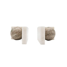 Load image into Gallery viewer, Soren Beige and White Marble Modern Bookends Set 2