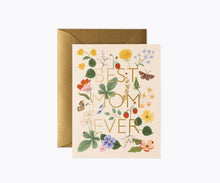 Load image into Gallery viewer, Best Mom Ever Mother's Day greeting card with floral botanical design and gold envelope