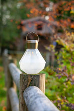 Load image into Gallery viewer, Gem Light - 6.75&quot; Glass Outdoor Solar Lantern - Milk