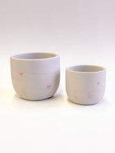 Load image into Gallery viewer, Pink Bow Planter With Drainage Hole: Raw Concrete 4&quot;