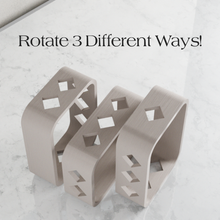 Load image into Gallery viewer, Three wooden plant propagation stations with geometric cutouts on marble surface