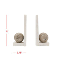 Load image into Gallery viewer, Soren Beige and White Marble Modern Bookends Set 2