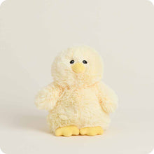 Load image into Gallery viewer, Soft yellow plush chick stuffed animal with fluffy fur and orange beak