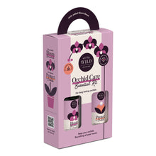Load image into Gallery viewer, We The Wild Orchid Care Essential Kit in purple packaging with two plant care products