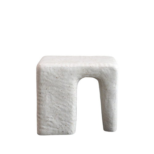 Concrete Terrazzo Indoor/Outdoor Stool/Table, White