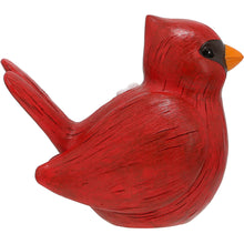 Load image into Gallery viewer, Red cardinal memorial figurine with orange beak and black eye markings on white background