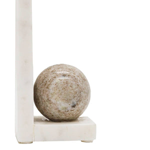 Soren Beige and White Marble Modern Bookends Set 2