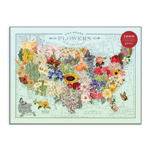 Load image into Gallery viewer, Wendy Gold USA State Flowers 1000 Piece Puzzle by Galison