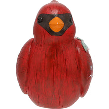 Load image into Gallery viewer, Red cardinal memorial figurine with orange beak and black face marking