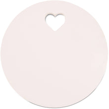 Load image into Gallery viewer, Round pale pink memorial garden stone with heart-shaped cutout in center