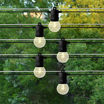 15L G40 Smooth Warm White Light Set with Black Cord (Box)