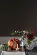 Load image into Gallery viewer, Bramley ceramic pumpkin candleholders with white taper candles on autumn tablescape