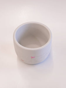 Pink Bow Planter With Drainage Hole: Raw Concrete 4"