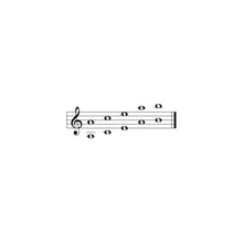 Load image into Gallery viewer, Musical staff with treble clef and scattered whole notes on white background