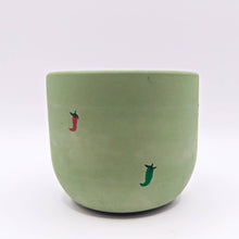 Load image into Gallery viewer, Bell Planter Painted - 3&quot; | Bees, Arch, Daisy, Chilis: Green with Daisies