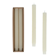 Load image into Gallery viewer, Unscented Hobnail Taper Candles in Box, Set of 2