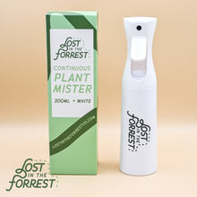 Load image into Gallery viewer, White continuous plant mister spray bottle with green packaging box for indoor plants