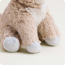Load image into Gallery viewer, Soft plush tan and cream goat stuffed animal toy with fluffy fur texture