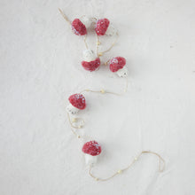 Load image into Gallery viewer, Felt Mushroom Garland with Paulownia Wood Beads