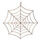 Load image into Gallery viewer, Decorative orange cobweb hanger with intricate spiral web design for Halloween décor