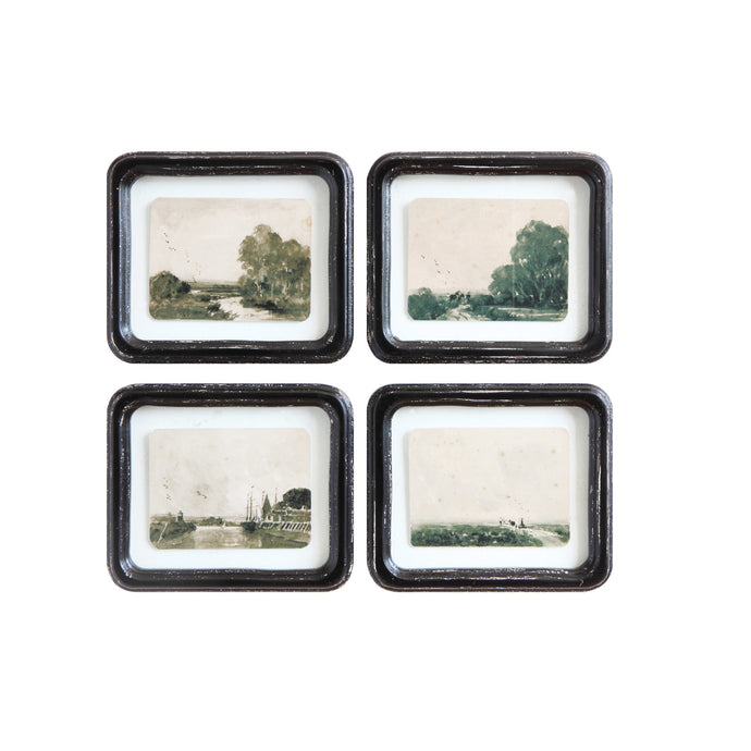 Distressed Wood Framed Wall Decor, 4 Styles
