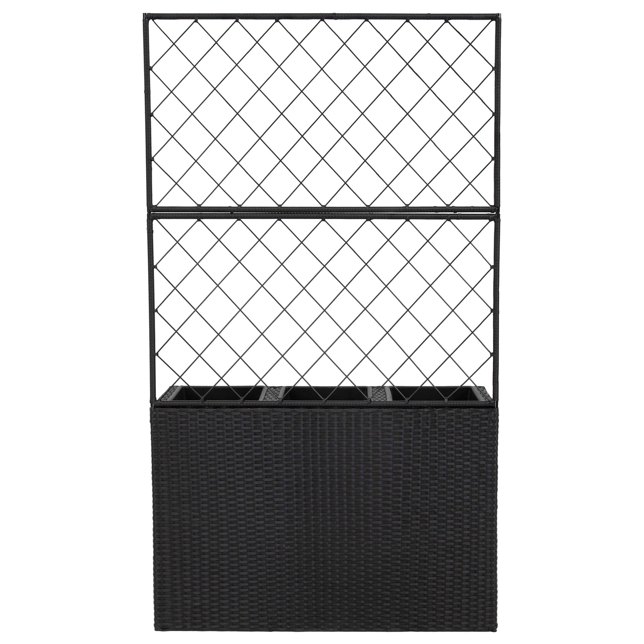 planter trellis box 3-Section Wicker Planter Box with Trellis