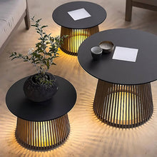 Load image into Gallery viewer, Metal Outdoor Table with Solar Lights