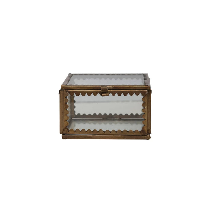 Brass & Glass Display Box w/ Scalloped Edges
