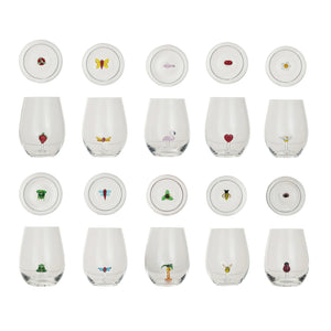 Stemless Wine Glass w/ Figure Inside, 10 Styles
