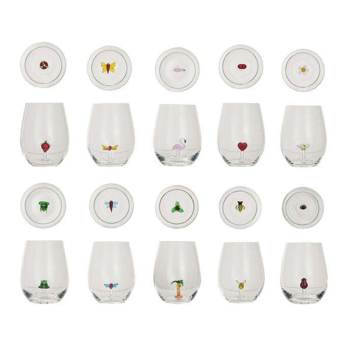 Stemless Wine Glass w/ Figure Inside, 10 Styles