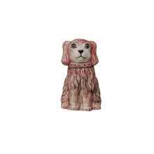 Load image into Gallery viewer, Vintage-style ceramic dog planter with reddish-brown glaze and decorative collar