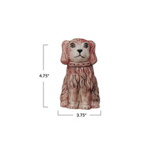 Load image into Gallery viewer, Hand-painted ceramic dog planter in reddish-brown tones with collar detail, 4.75 inches tall
