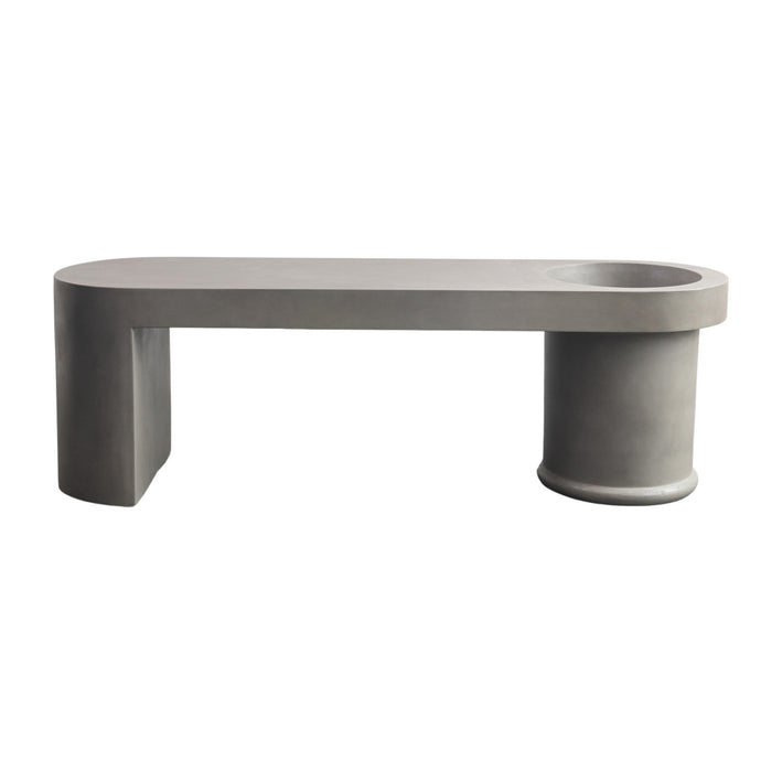 Cast Stone Indoor/Outdoor Bench with Planter (Holds 12