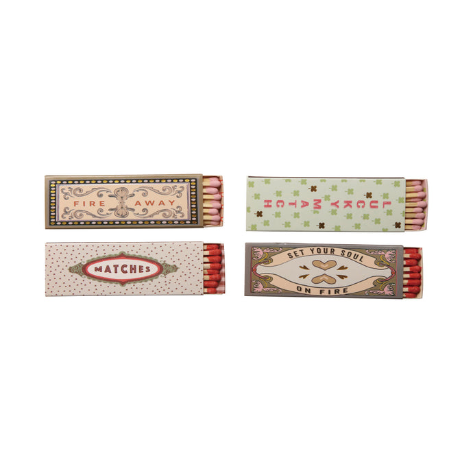 Safety Matches in Matchbox w/ Saying, 4 Styles