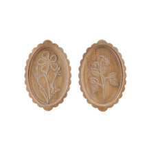 Load image into Gallery viewer, Wood Scalloped Wall Décor w/ Laser Etched Botanicals