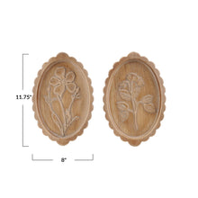 Load image into Gallery viewer, Wood Scalloped Wall Décor w/ Laser Etched Botanicals