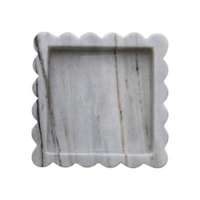 Load image into Gallery viewer, Marble Scalloped Tray, Grey Melange (Each One Will Vary)