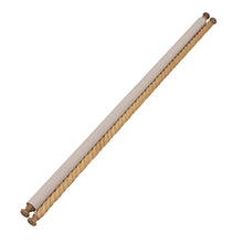 Load image into Gallery viewer, Two wooden dowels with canvas scroll wall decor featuring natural wood finish