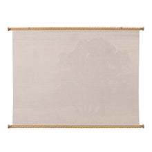 Load image into Gallery viewer, Blank canvas wall scroll with carved wooden rods for home decor