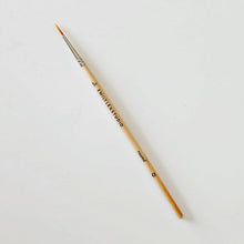 Load image into Gallery viewer, Single wooden handle watercolor paintbrush with fine round tip and metal ferrule