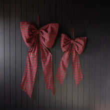 Load image into Gallery viewer, Oversized Plaid Red Bow