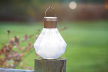 Load image into Gallery viewer, Gem Light - 6.75&quot; Glass Outdoor Solar Lantern - Milk