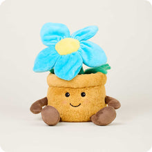 Load image into Gallery viewer, Adorable plush toy featuring blue flower in terracotta pot with cute face and brown arms