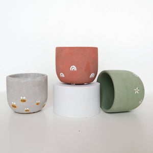 Concrete Planter with Arches - 3" | terra-cotta  
