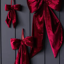 Load image into Gallery viewer, Bows Red Velvet Fabric