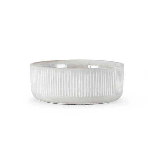 Ceramic Bamboo Ridged Planter - White