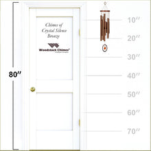 Load image into Gallery viewer, Woodstock Chimes Crystal Silence Bronze wind chime with measurement scale showing 20-inch length